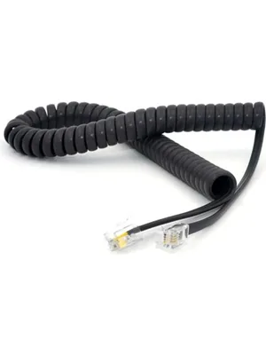 Oem Spiral Pluglu Ahize Kordonu Kablosu Siyah 30 Cm