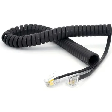 Oem Spiral Pluglu Ahize Kordonu Kablosu Siyah 30 Cm