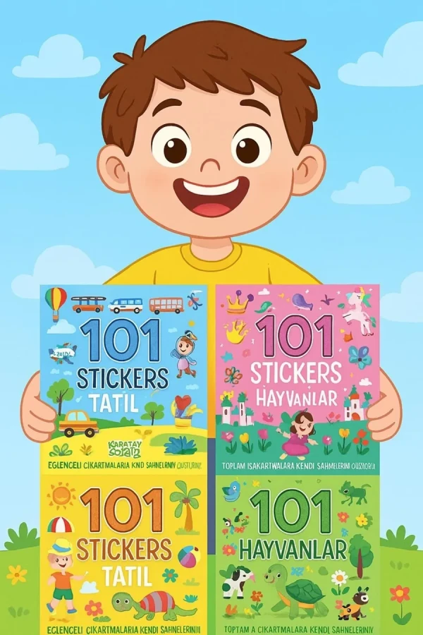 Etkinlik Kitabı 101 Sticker (prenses-tatil-taşıtlar-hayvanlar) Set - Karatay Çocuk