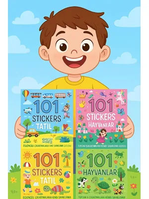 Etkinlik Kitabı 101 Sticker (prenses-tatil-taşıtlar-hayvanlar) Set - Karatay Çocuk