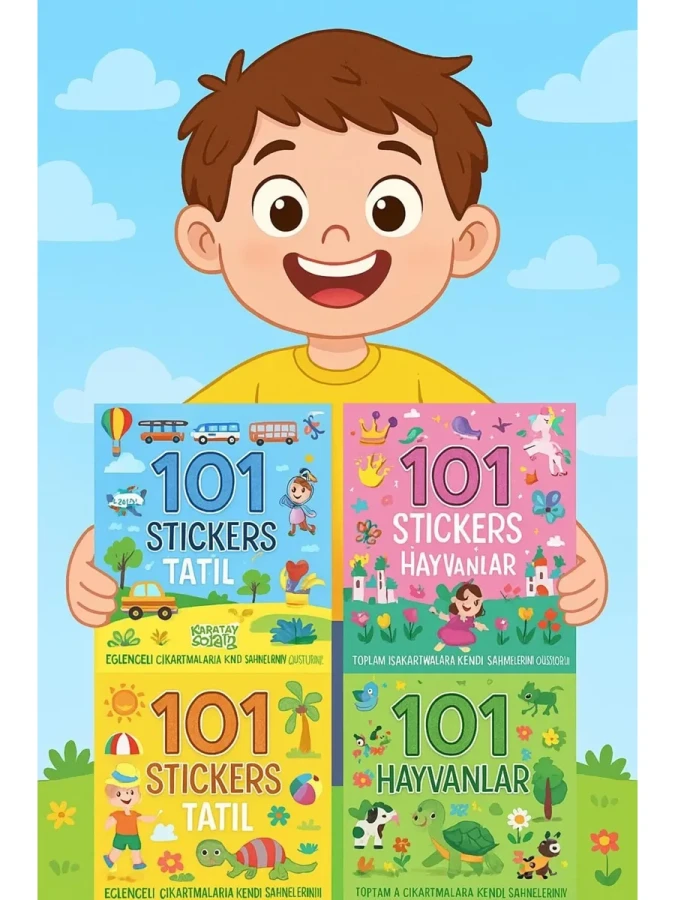 Etkinlik Kitabı 101 Sticker (prenses-tatil-taşıtlar-hayvanlar) Set - Karatay Çocuk