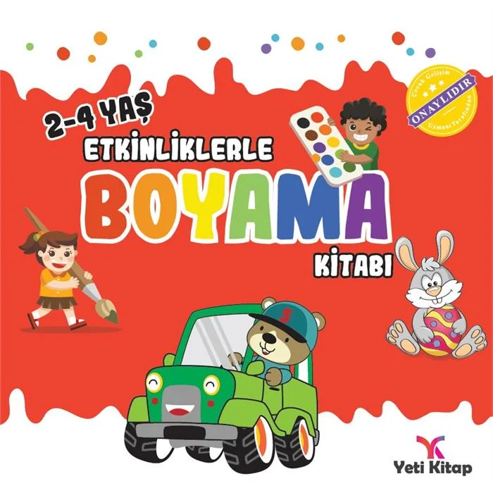 Etkinliklerle Boyama Kitabı - 1 (2-4 Yaş Kırmızı) - Yeti Kitap