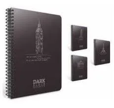 Gıpta Dark 12x17 Siyah Zemin Pp Kapak Çizgisiz Spiralli Defter 50 Yp 2674