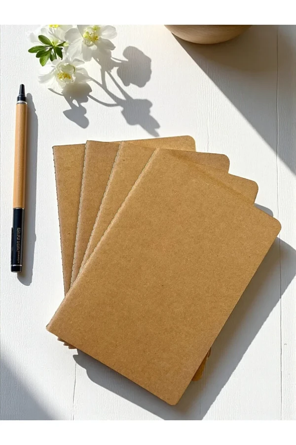 Cartıa 13x21 Ivory Kraft Karton Kapak Dikişli Defter Çigili 40 Yp Gld052