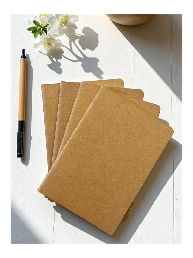 Cartıa 13x21 Ivory Kraft Karton Kapak Dikişli Defter Çigili 40 Yp Gld052