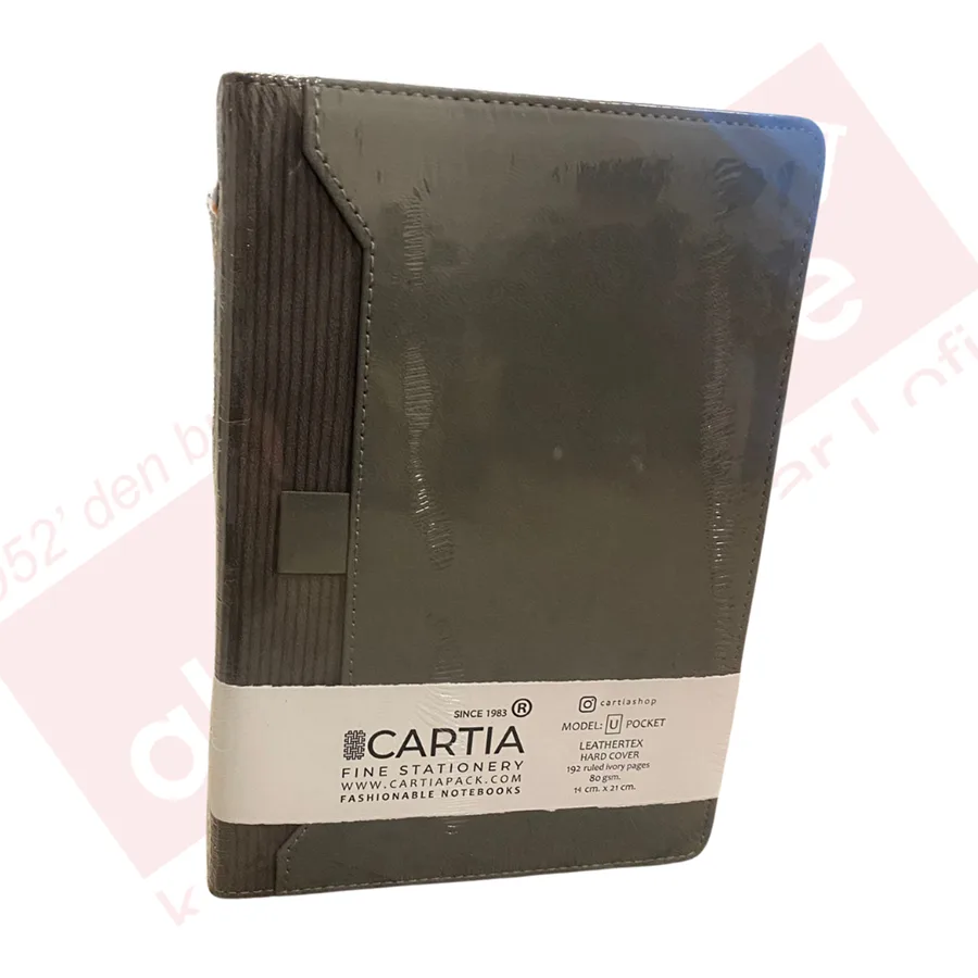 Cartıa A5 Deri Kapak Üstten Cepli Defter Çizgili 80 Yp ( U Model) Crt007