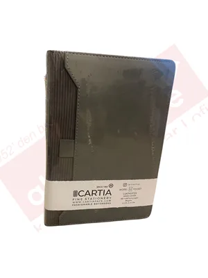 Cartıa A5 Deri Kapak Üstten Cepli Defter Çizgili 80 Yp ( U Model) Crt007