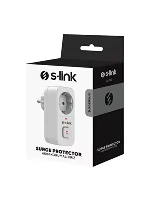 S-link Sl-010 16a-250v 750 Joule Anahtarlı Isıya Duyarlı Akım Korumalı Tekli Priz