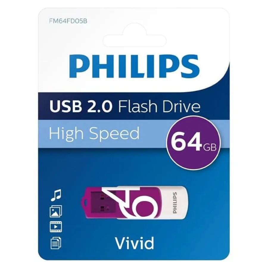 Philips Vivid 64 Gb Usb 2.0 Flash Bellek