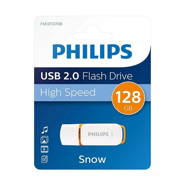 Philips Fm12fd70b-00 Snow Usb 2.0 128 Gb Turuncu Beyaz Flash Bellek