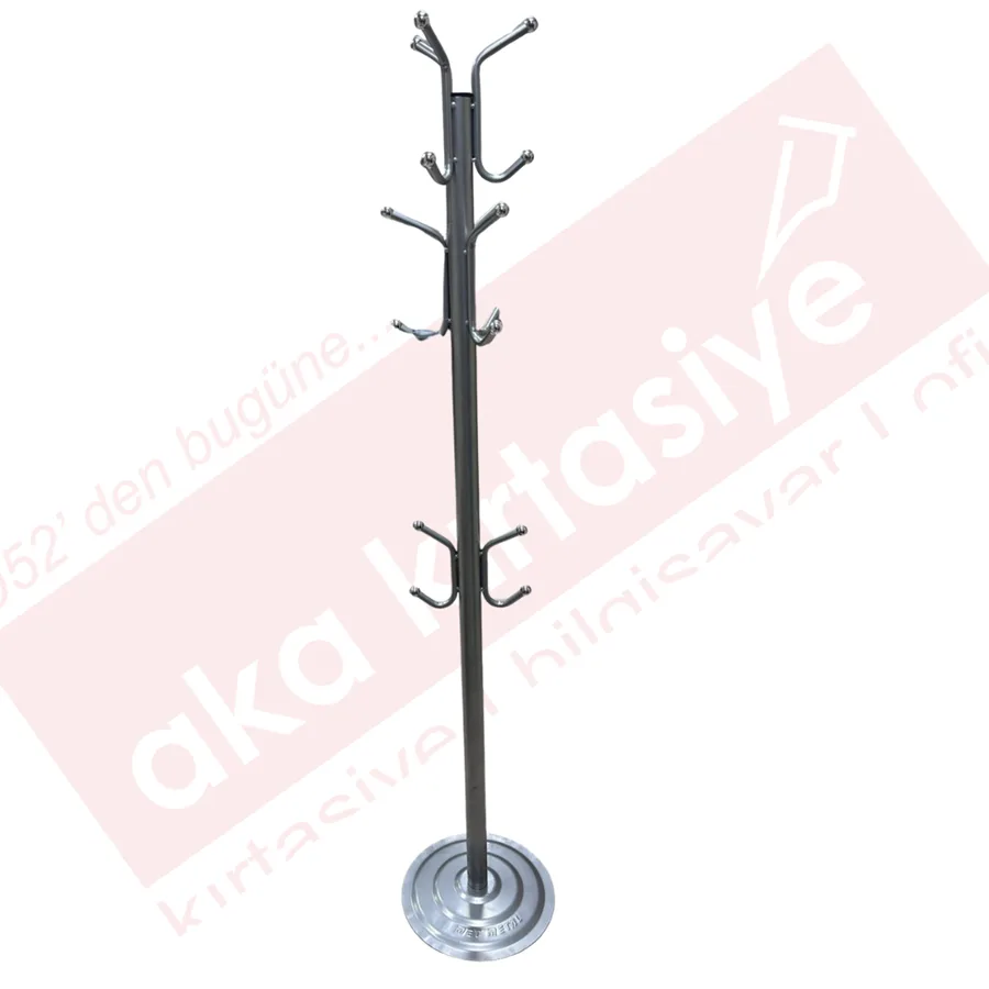 Met Metal Ayaklı Metal Askılık 16 Lı Gri