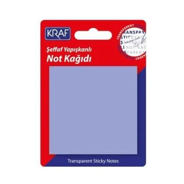 Kraf 76x76 Mm Yapışkanlı Not Kağıdı Şeffaf Mor 50 Yp 7676tr