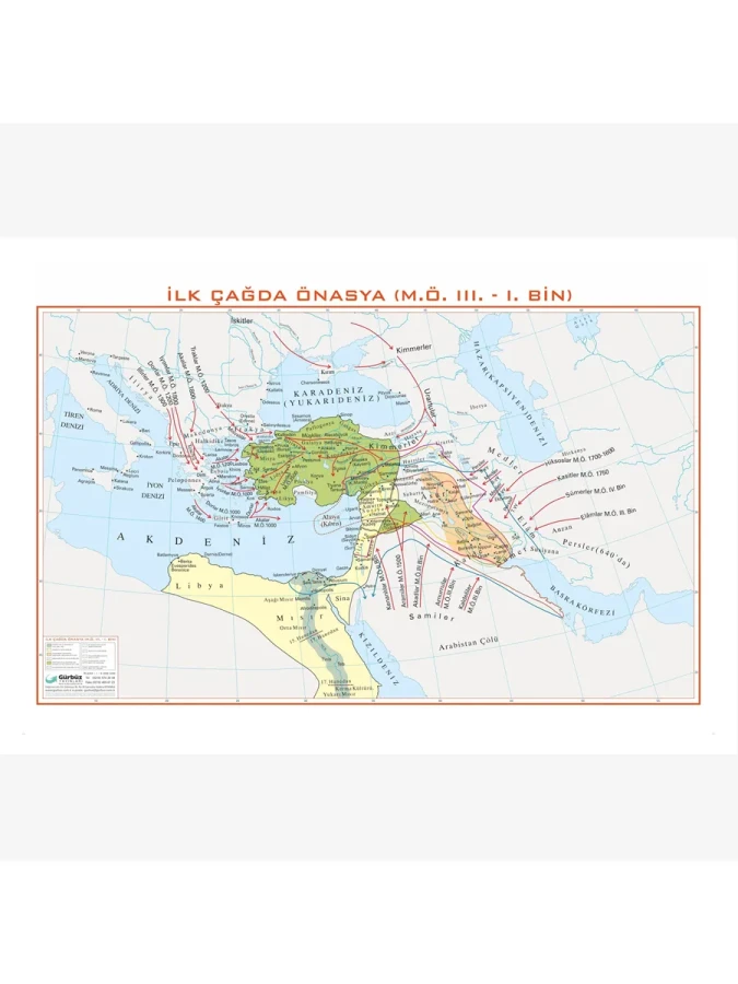 Gürbüz 70x100 İlk Çağda Önasya Haritası