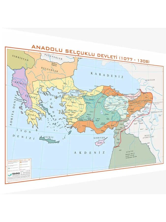 Gürbüz 70x100 Anadolu Selçuklu İmparatorluğu Haritası