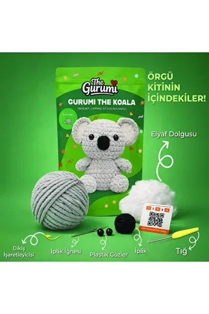 The Gurumi Koala Örgü Öğrenme Kiti Tg005