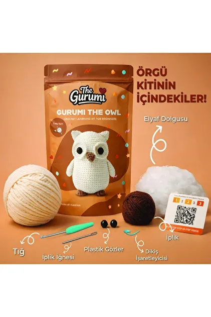 The Gurumi Baykuş Örgü Öğrenme Kiti Tg007
