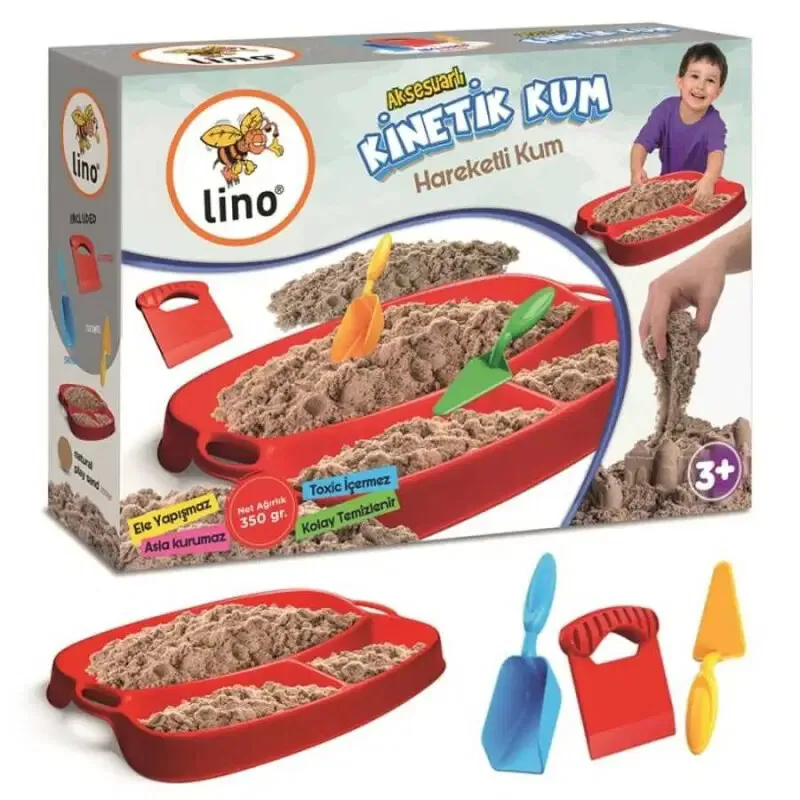 Lino Kinetik Kum Seti Aksesuarlı 350 Gr (kum+tepsi+kürek+mala+kesici) Ln-550
