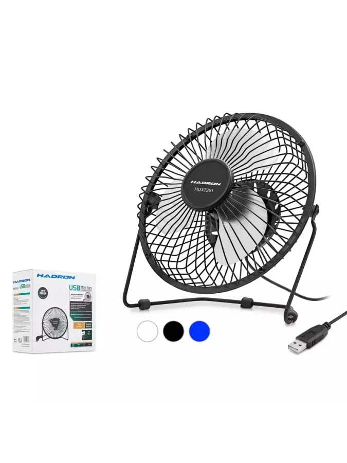 Hadron Hdx7252 18cm Usb Metal Vantilatör Siyah