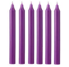 Nedi 19cm İnce Çubuk Mum Kartelalı 6"lı Mor 7138-pu