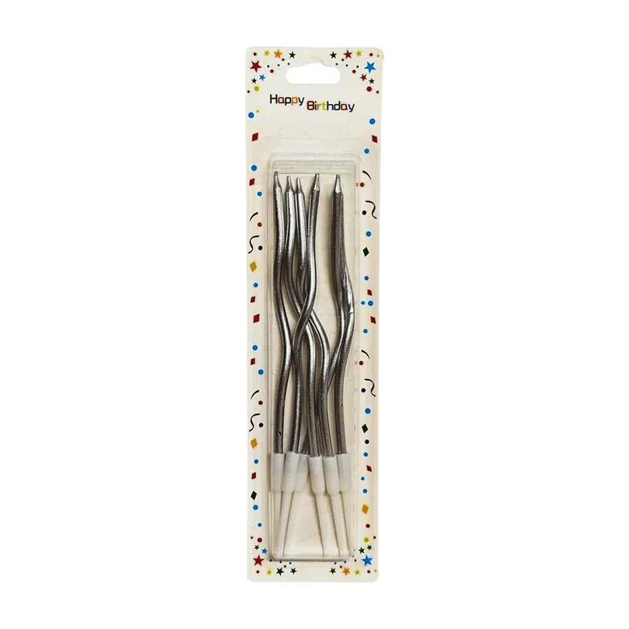 Nedi 17 Cm Spiral Mum 6"lı Gümüş 921s