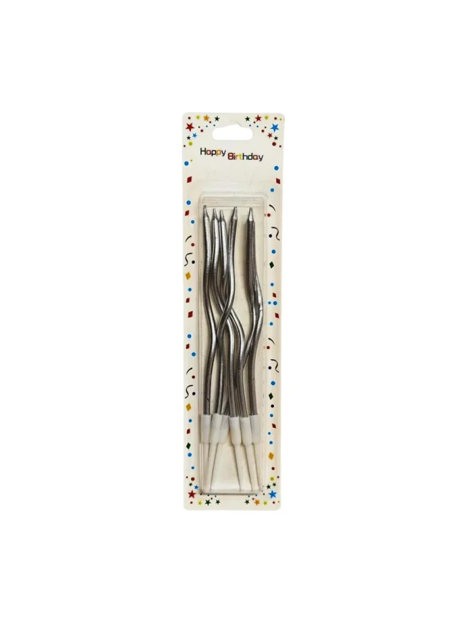 Nedi 17 Cm Spiral Mum 6"lı Gümüş 921s