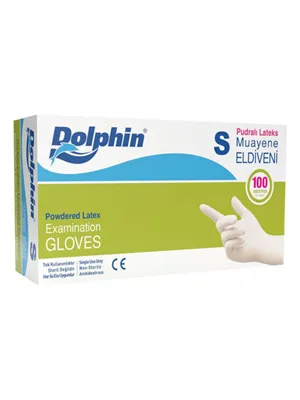 Dolphin Lateks Muayene Eldiveni Pudralı Small 100"lü