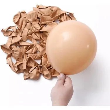 Balloons 12" Düz Renk Balon 10"lu Sütlü Kahve