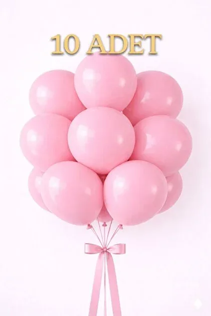 Balloons 12" Makaron Balon 10"lu Pembe