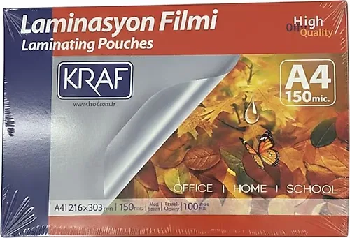 Kraf A4 150 Mic Laminasyon Filmi 100 Lü 2129