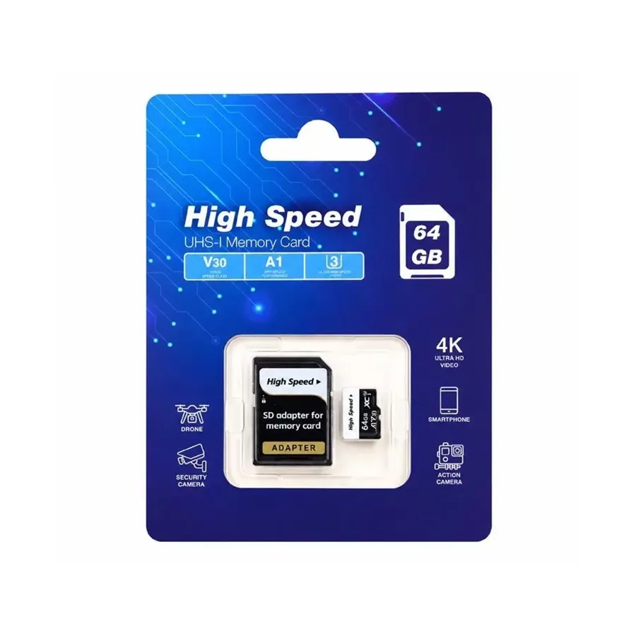 Elba High Speed A1 V30 U3 64 Gb Micro Sd Class 10 Hafıza Kartı