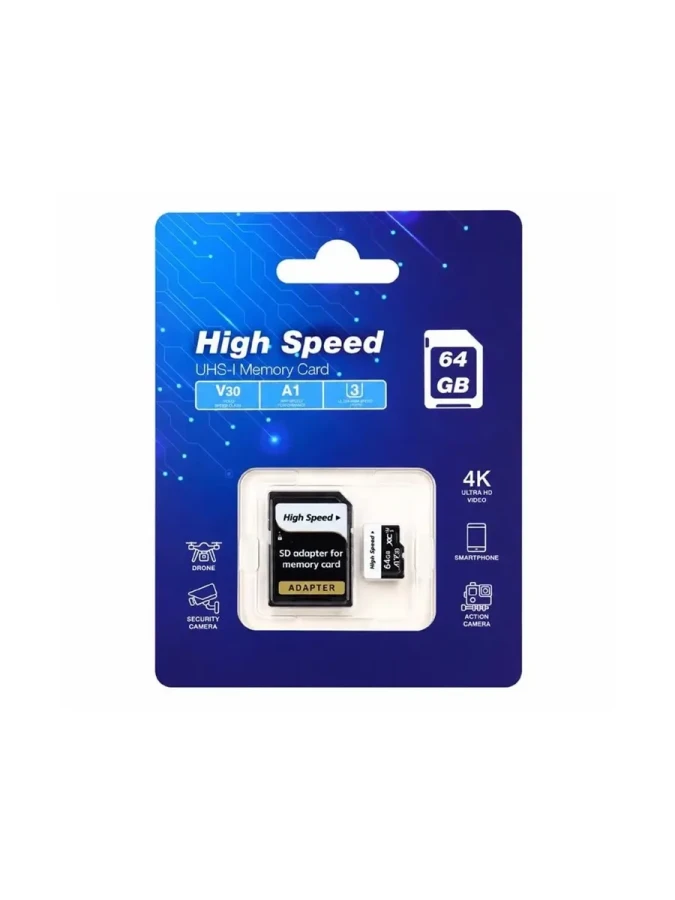 Elba High Speed A1 V30 U3 64 Gb Micro Sd Class 10 Hafıza Kartı