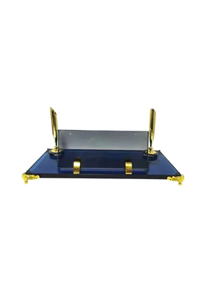 Sade Kristal Masa İsimliği Çift Kalemli S-436