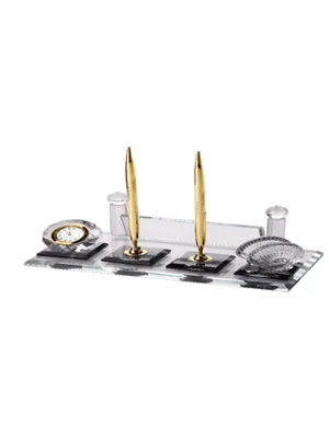 Sade Kristal Masa İsimliği Çift Kalemli Sa-517