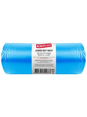 Koroplast 80x110 Cm 96 Mic Jumbo Boy Ağır Sanayi Çöp Poşeti 10''lu Mavi St01500395