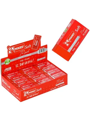 Mikro 2b-24rd Kırmızı Soft Silgi