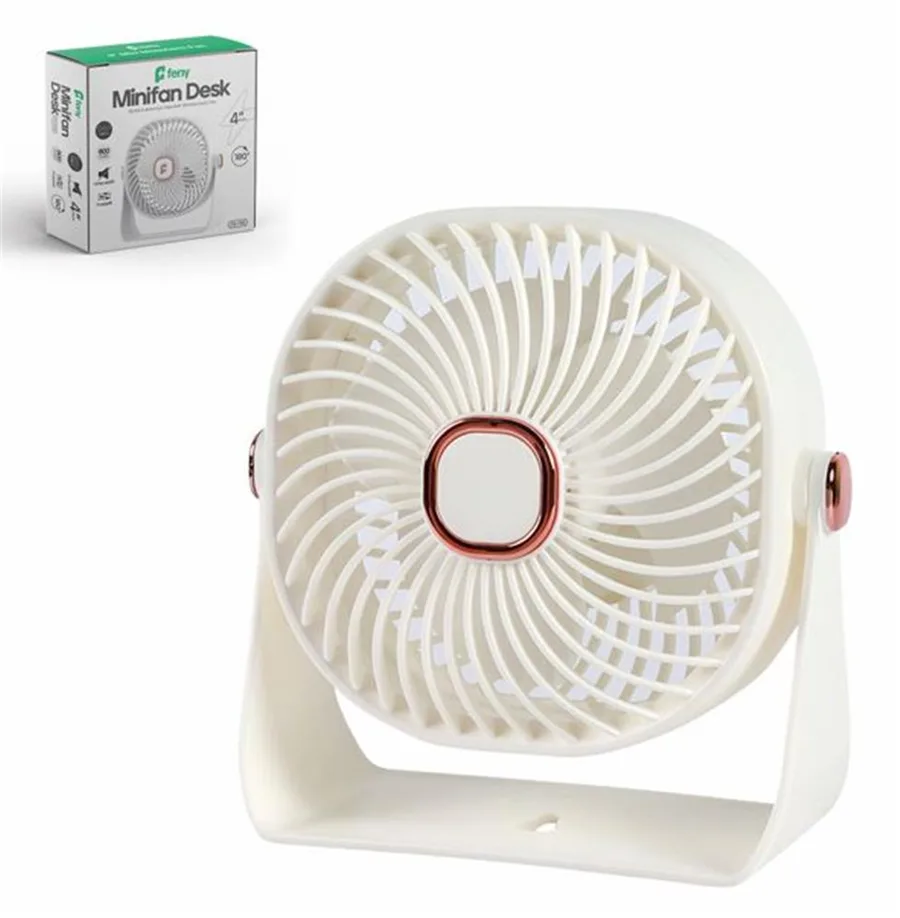 Feny Fn-f55 3 Kademeli 800 Mah Şarjlı Masaüstü Fan Vantilatör Beyaz