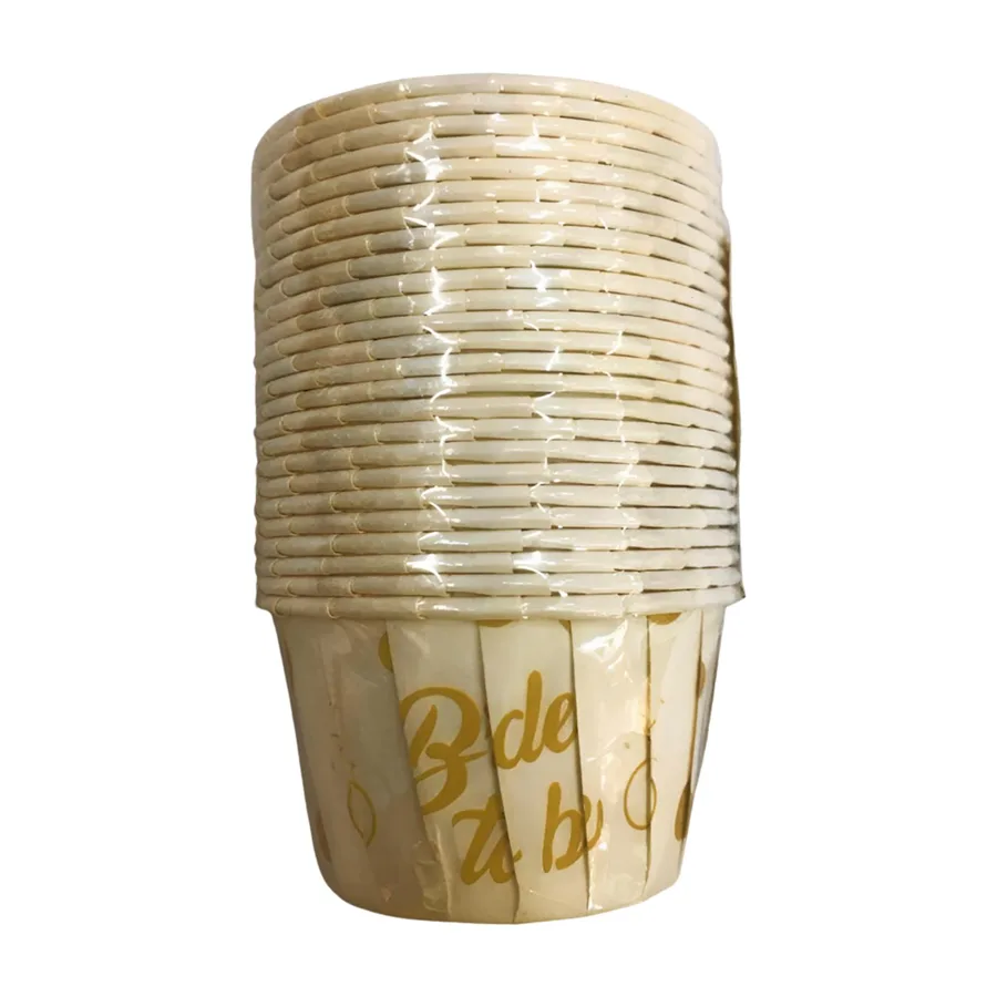 Nedi 50x40 Kağıt Cup Kek Kalıbı 25"li Kapsül No:3 Brıde To Be Beyaz 12442