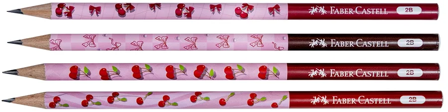 Faber Castell Desenli Cherry 2b Kurşun Kalem 5244000086