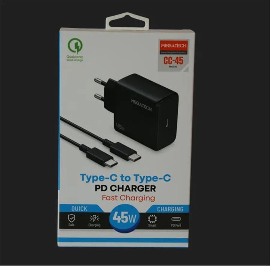 Megatech 45w Type-c To Type-c Kablo ve Şarj Başlığı Set