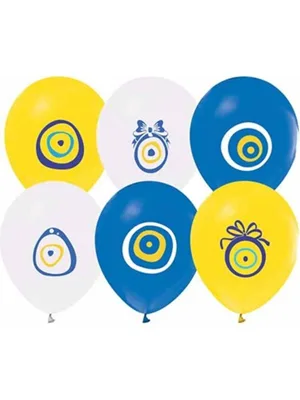 Balloons 12" Balon 10"lu Nazar Temalı Karışık Renk 801506