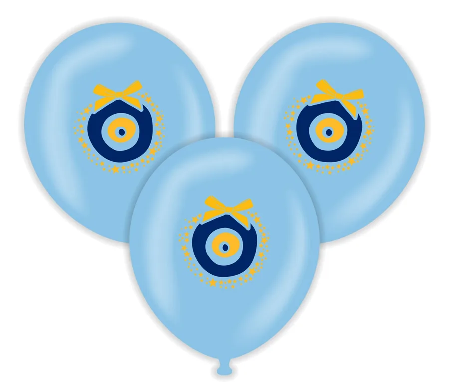 Kalisan 12" Baskılı Balon 25"li Nazar Temalı Açık Mavi 21251103