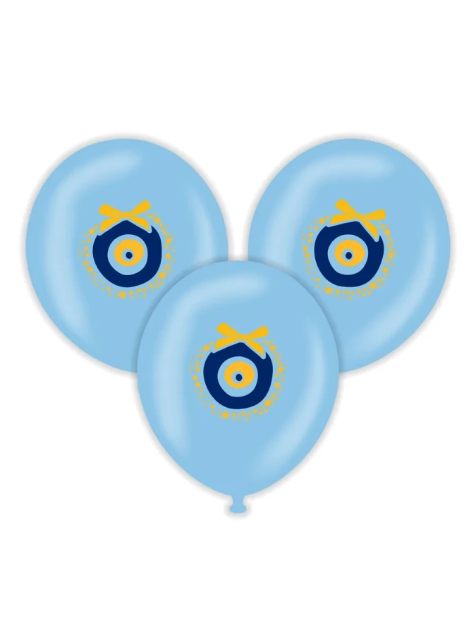 Kalisan 12" Baskılı Balon 25"li Nazar Temalı Açık Mavi 21251103