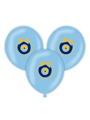 Kalisan 12" Baskılı Balon 25"li Nazar Temalı Beyaz 21251073w
