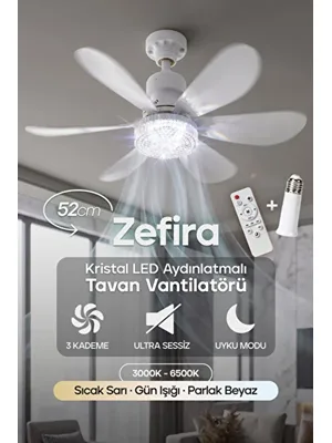 Feny Fn-f82 Zefira 3 Kademeli Ultra Sessiz Uyku Modlu Led Tavan Pervane Vantilatör
