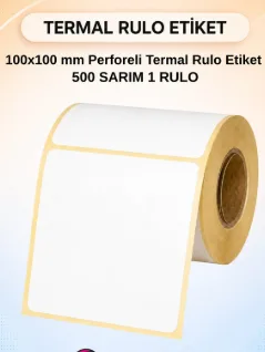 Ermet 100x100 Lamine Barkod Etiketi Perforeli 500 Lü