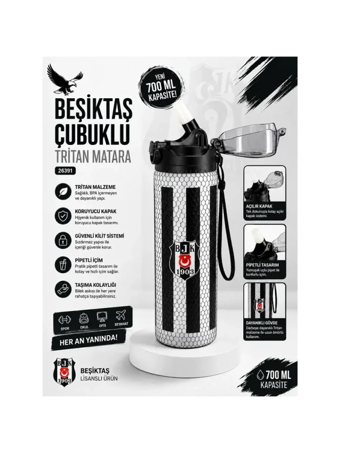 Me Beşiktaş Tritan Plastik Matara 26391