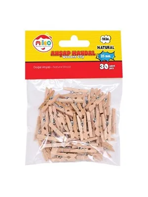 Mileo 45 Mm Ahşap Mandal Natural 30 Lu 1828