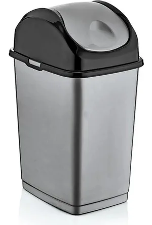 Arı Plastik Döner Kapaklı Çöp Kovası 35 Lt Zarif Model Gri 7536