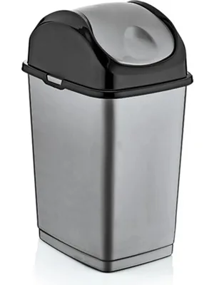 Arı Plastik Döner Kapaklı Çöp Kovası 35 Lt Zarif Model Gri 7536