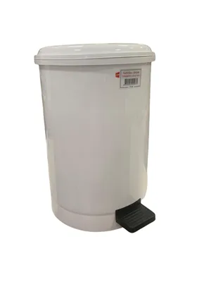 Arı Plastik Pedallı Çöp Kovası Yuvarlak 40 Lt Gri\beyaz 4219 No 4 7139